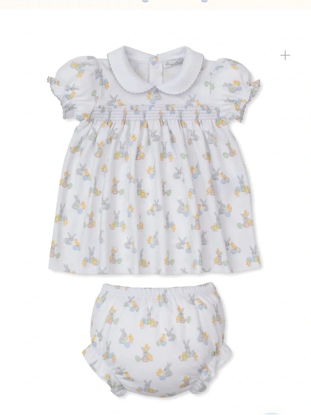 Kissy Kissy White Baby Pajamas with Blue, Yellow and Multicolor Print